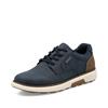 Rieker Plain Toe Laced Casual Shoe - Navy Tan
